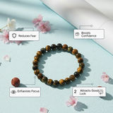 Tiger Eye Bracelet – Natural Gemstone Energy Beads for Strength & Protection