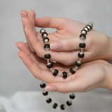 Karungali Silver Cap Mala - Lab Certified